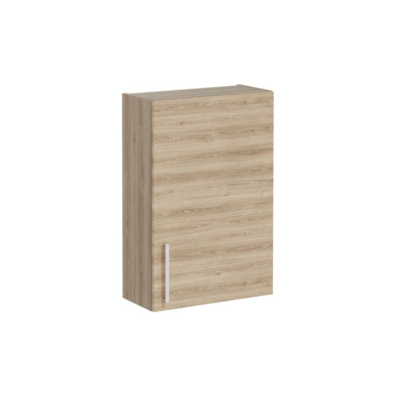 VitrA Root Flat 60cm 1 Door Upper/Wall Unit (RH Hinge) – Natural Oak