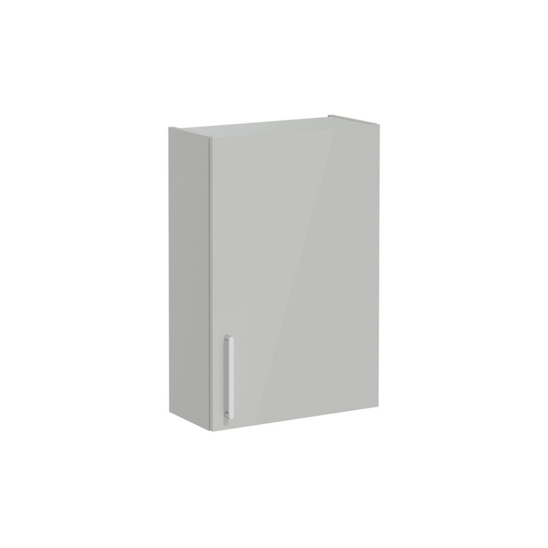 VitrA Root Flat 60cm 1 Door Upper/Wall Unit (RH Hinge) – Shiny Pearl Grey
