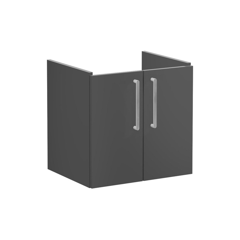 VitrA Root Flat 60cm 2 Door Wall Hung Washbasin Unit – Matt Storm Grey