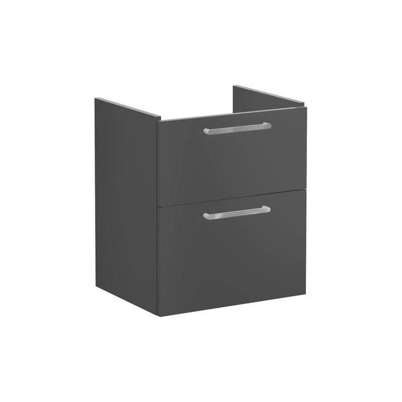 VitrA Root Flat 60cm 2 Drawer Washbasin Unit – Matt Storm Grey
