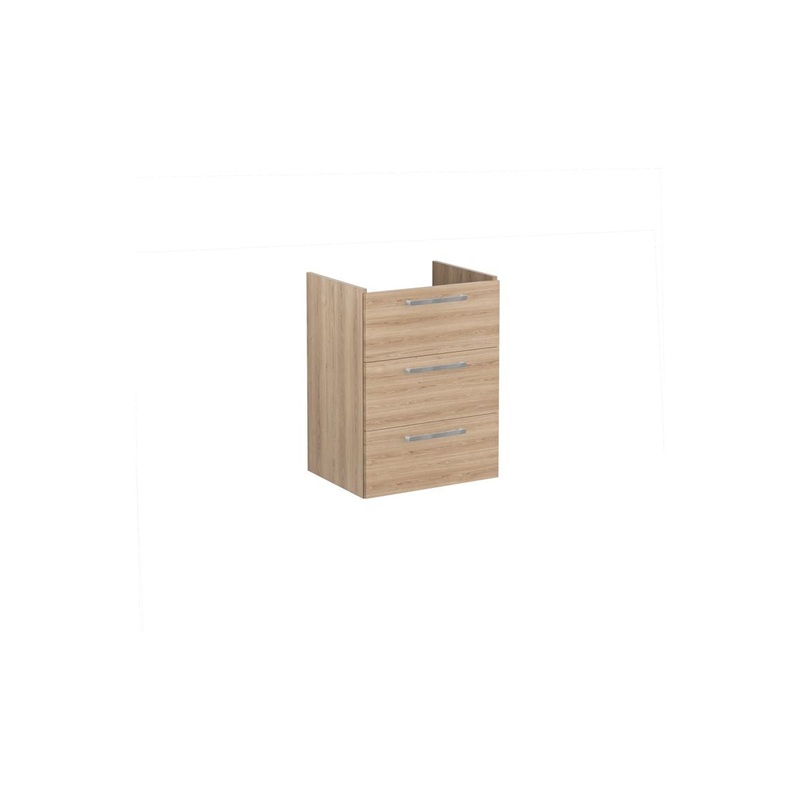 VitrA Root Flat 60cm 3 Drawer Washbasin Unit – Natural Oak