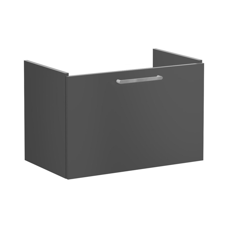 VitrA Root Flat 80cm 1 Drawer Washbasin Unit – Matt Storm Grey
