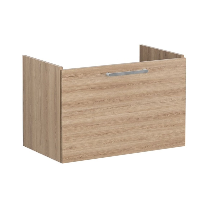 VitrA Root Flat 80cm 1 Drawer Washbasin Unit – Natural Oak