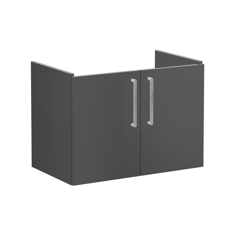 VitrA Root Flat 80cm 2 Door Wall Hung Washbasin Unit – Matt Storm Grey