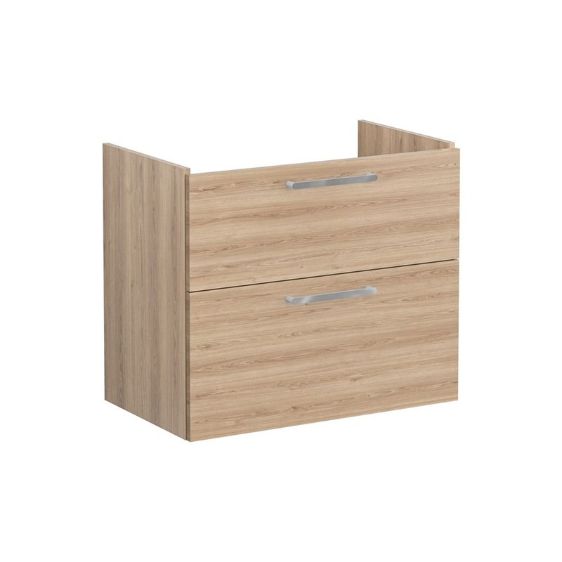 VitrA Root Flat 80cm 2 Drawer Washbasin Unit – Natural Oak