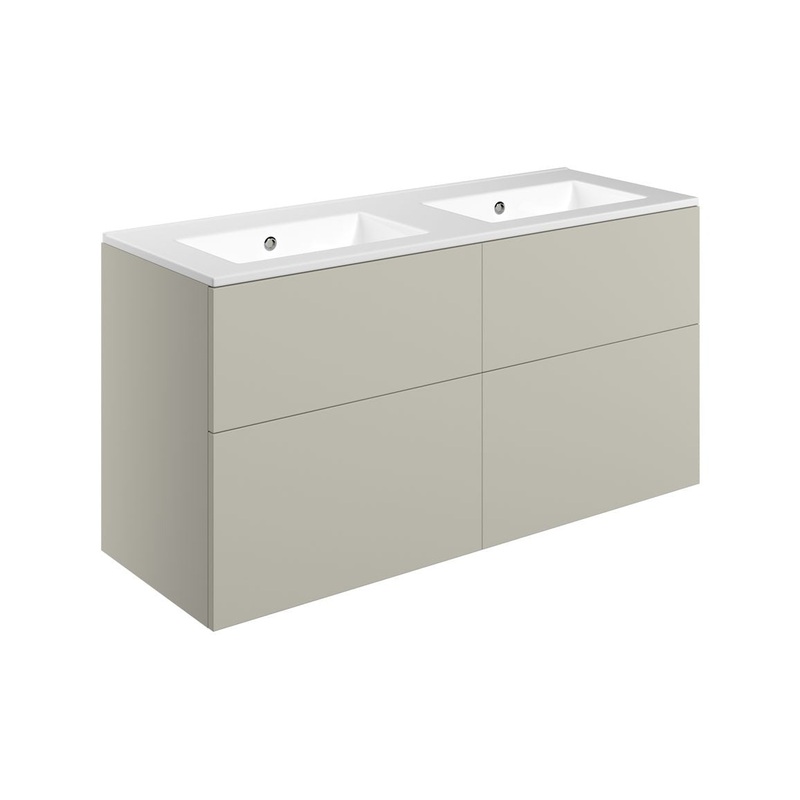 Glen 1210mm Wall Hung 4 Drawer Basin Unit & 0TH Basin – Matt Latte