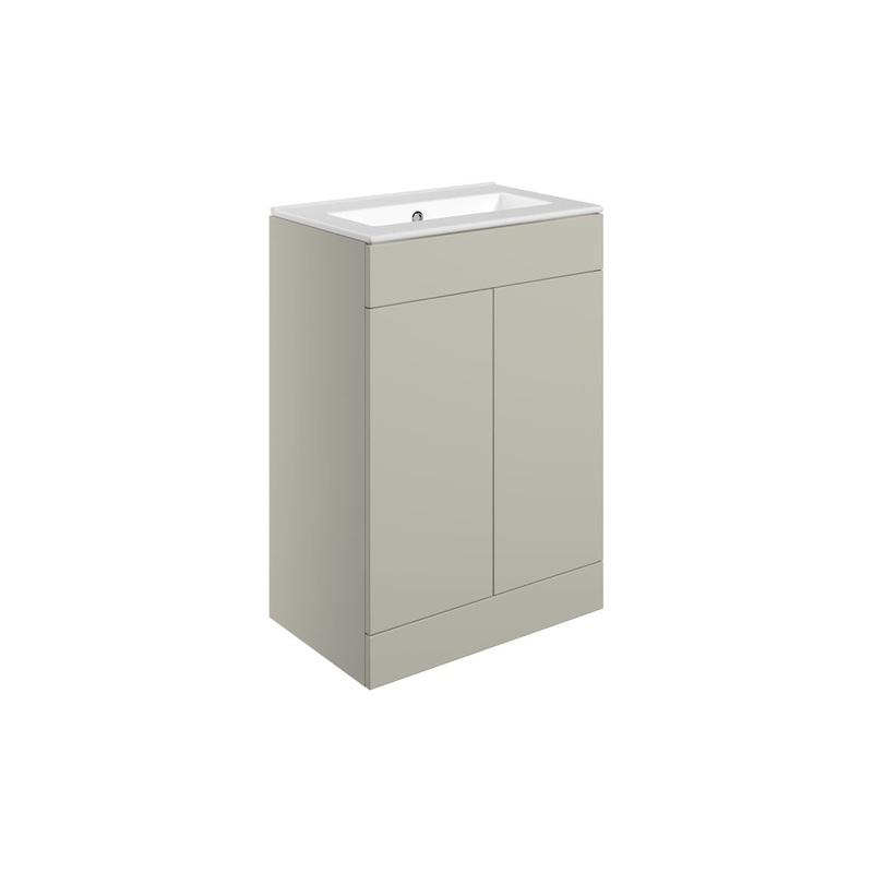 Glen 610mm Floor Standing 2 Door Basin Unit & 0TH Basin – Matt Latte