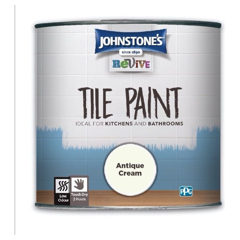 Johnstone’s Tile Paint 750ml|Antique Cream|Pale Grey|White