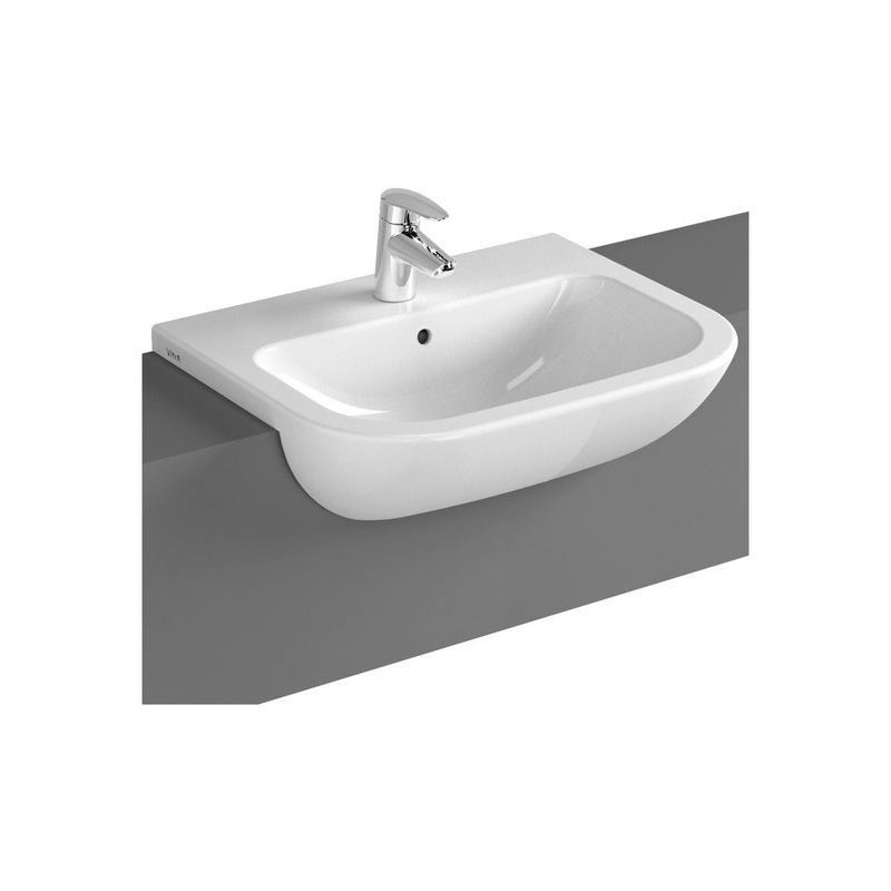 VitrA S20 550x445mm 1TH Semi Recessed Basin – White