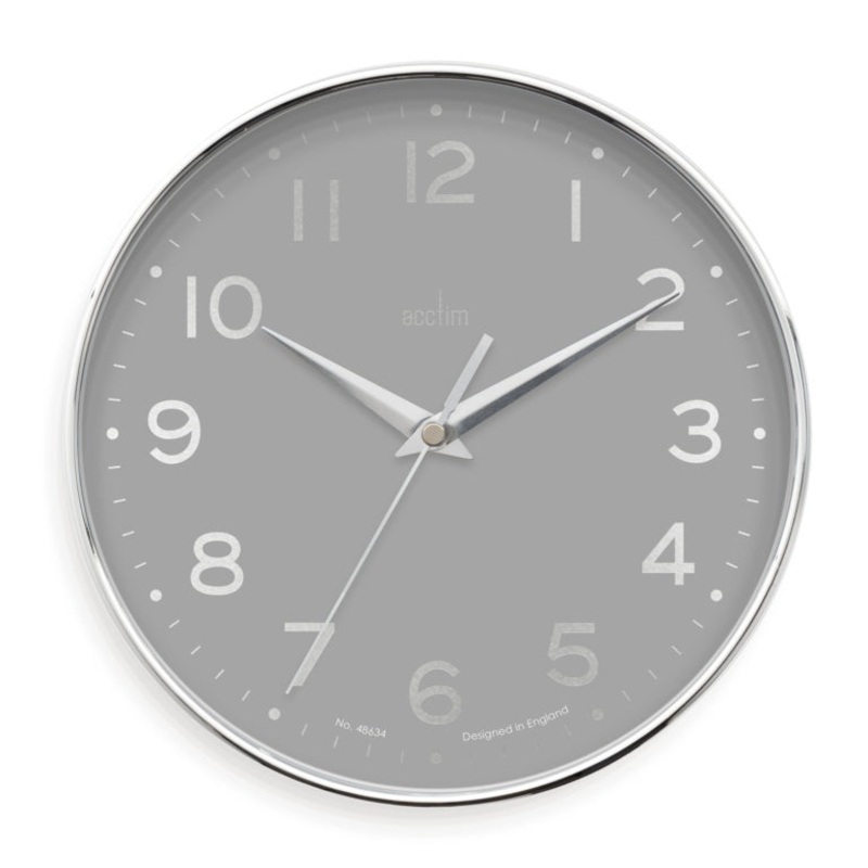 Rand Wall Clock 20cm|Chrome|Grey