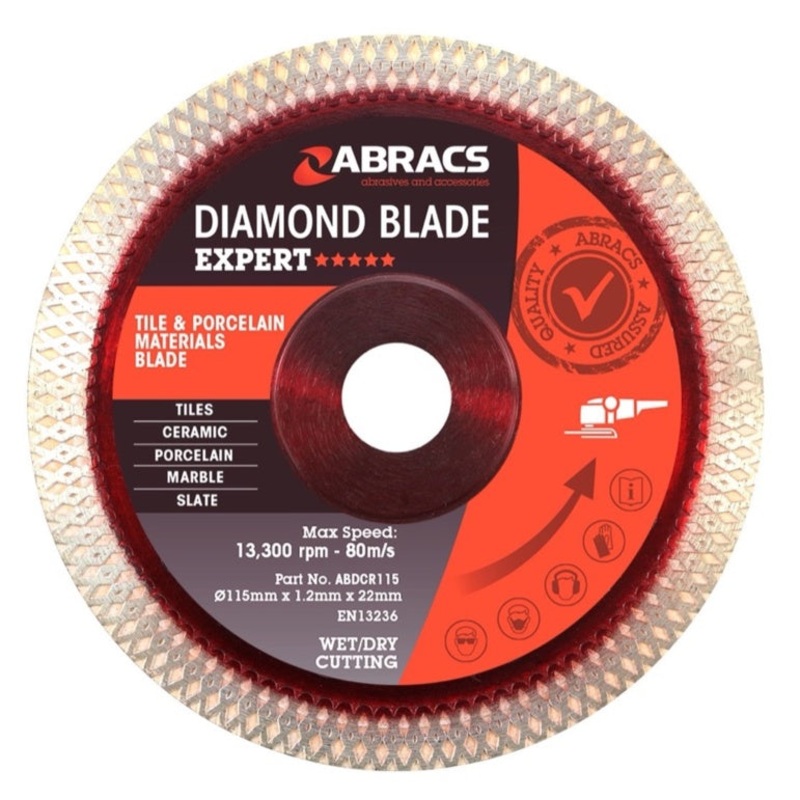 Abracs X-Tech Tile Blade|115mm x 1.2mm x 22.23mm|230 x 2.4 x 25.4mm