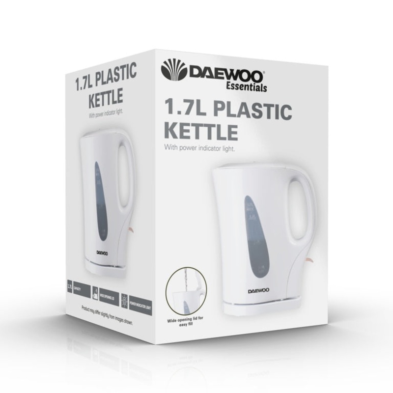 Daewoo Plastic Kettle|White|Black
