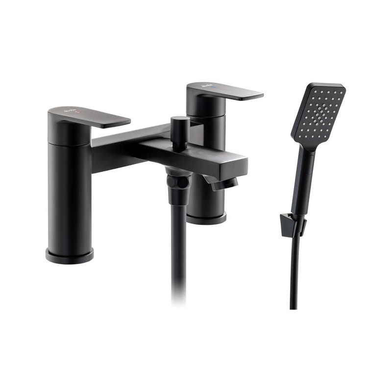 Abode Aquip Deck Mounted Bath Shower Mixer – Matt Black