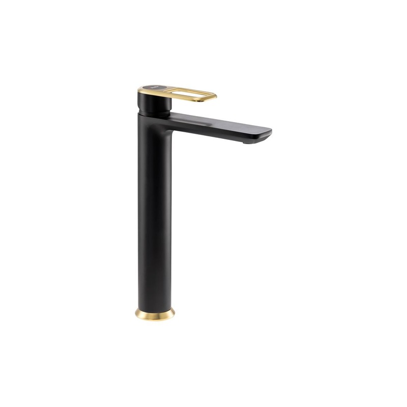 Abode Levarto Tall Basin Mixer – Matt Black & Brass