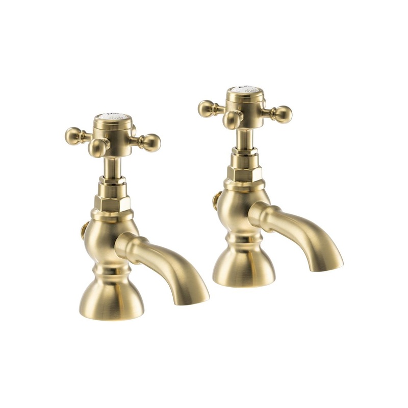 Abode Sentiment Basin Pillar Taps – Brushed Brass
