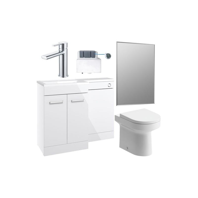 Grove 1000mm Furniture & BTW WC Pack – White Gloss