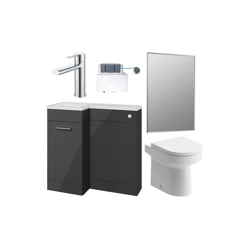 Grove 900mm Furniture & BTW WC Pack – Anthracite Gloss (