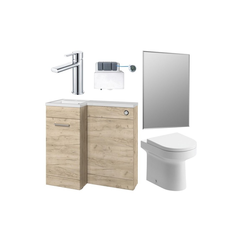 Grove 900mm Furniture & BTW WC Pack – Oak