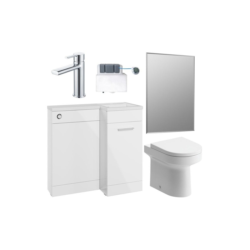 Grove 900mm Furniture & BTW WC Pack – White Gloss