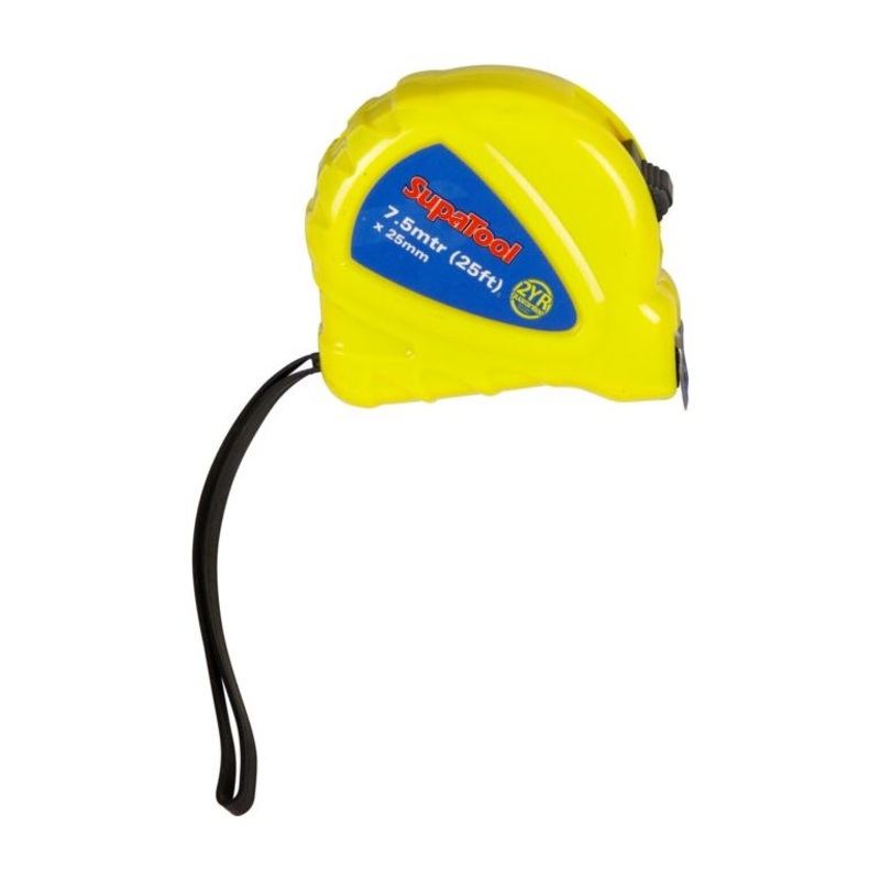 SupaTool Plastic Tape Measure|7.5m x 25mm|3m x 16mm|5m x 19mm|10m x 25mm