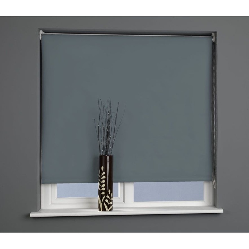 Universal Plain Blackout Roller Blind  Charcoal