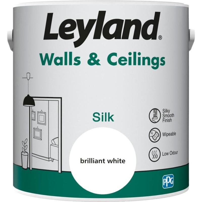 Leyland Walls & Ceilings Silk  2.5L Brilliant White