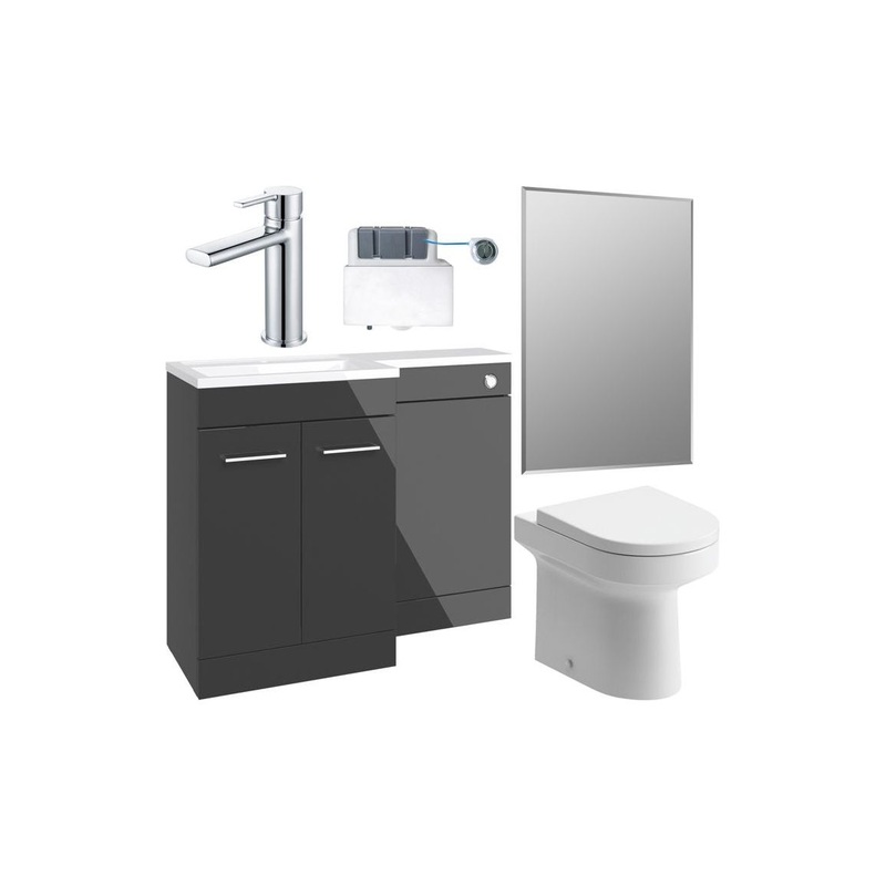 Grove 1100mm Furniture & BTW WC Pack – Anthracite Gloss (LH)
