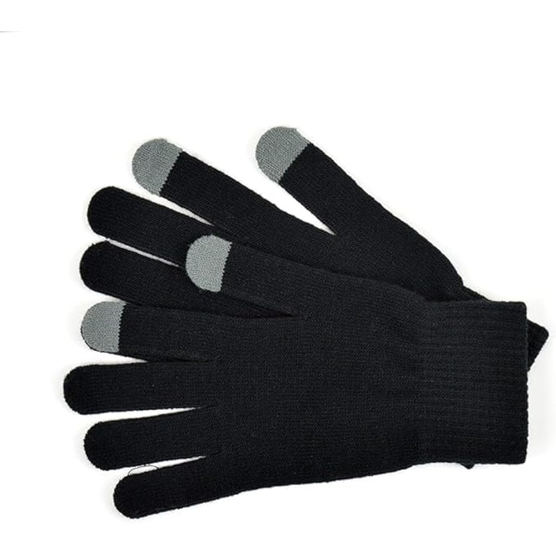 RJM Mens Jacquard Touch Screen Gloves Fur Lining