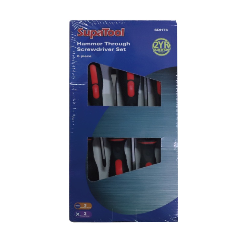 SupaTool Hammer Through Screwdriver Set 6 Piece