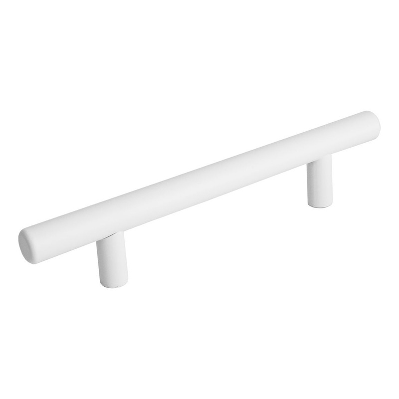 160mm T-Bar Handle|White|Matt Black