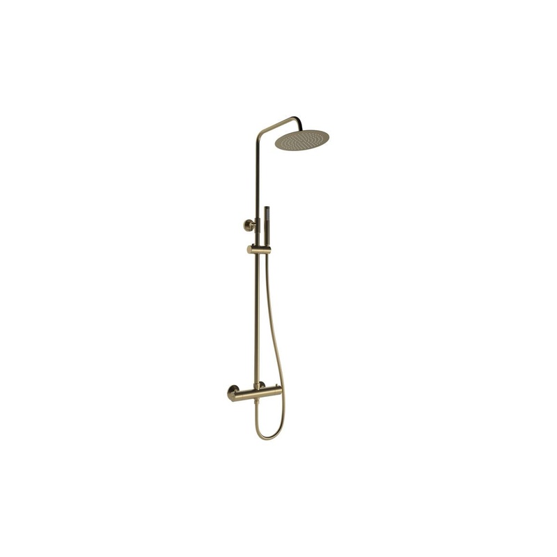 Round Thermostatic Bar Mixer w/Riser Kit – Brushed Bronze