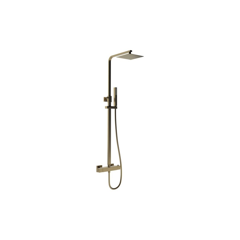 Square Thermostatic Bar Mixer w/Riser Kit – Brushed Bronze