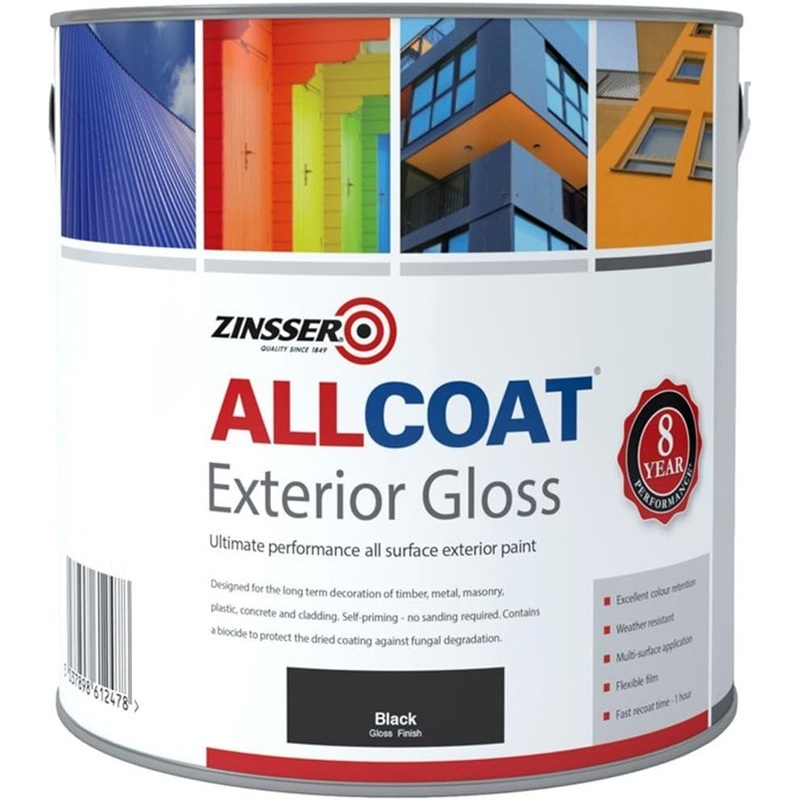 Zinsser Allcoat Exterior Wb Gloss Blk