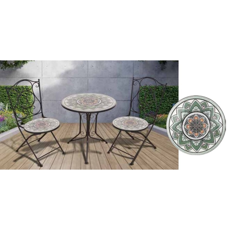 Pagoda Ceramic Bistro Set|Sage|Spiro