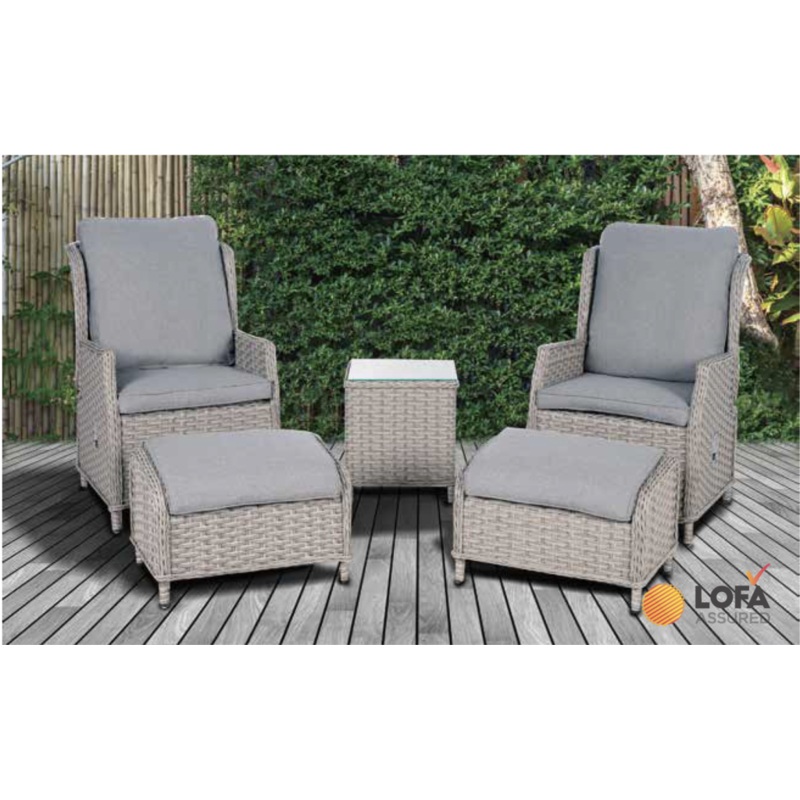 Pagoda Chambery Beige Deluxe Reclining Companion Set