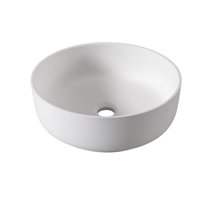 Abode Cava 375mm Round Basin – Chalk White