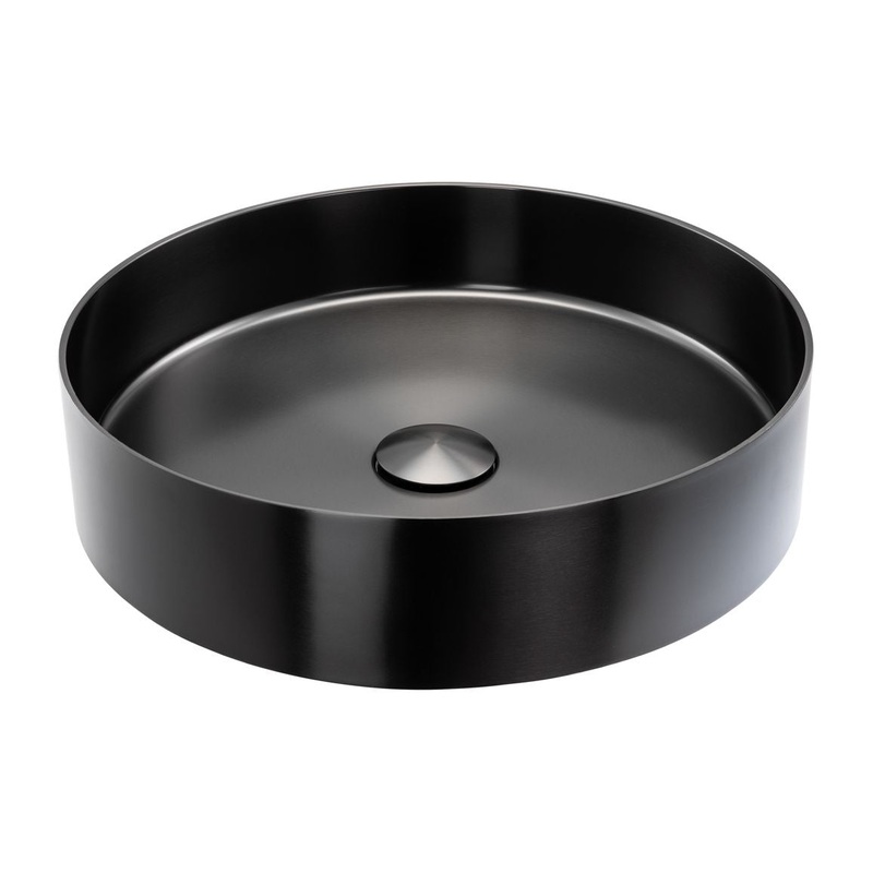 Abode Iox 375mm Round Steel Basin – PVD Black