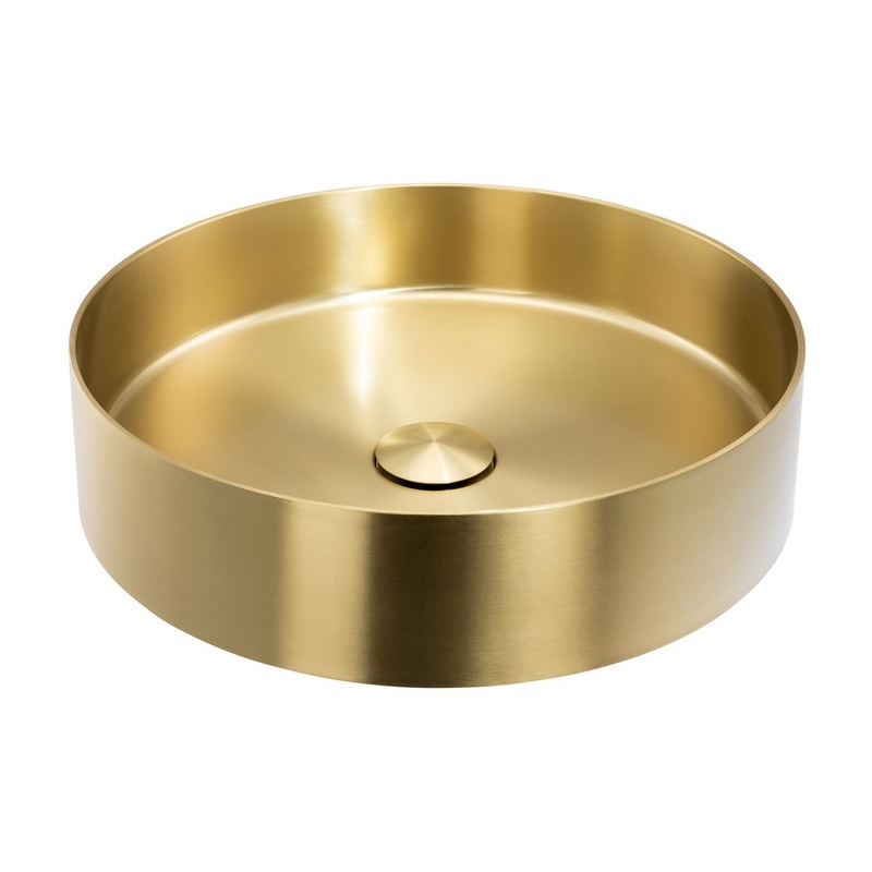 Abode Iox 375mm Round Steel Basin – PVD Brass