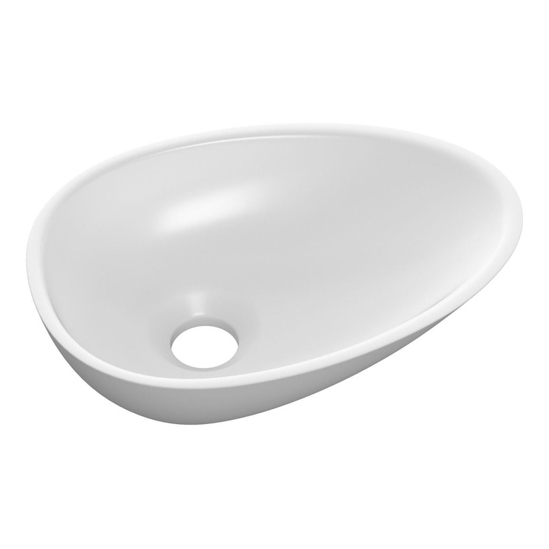 Chestnut 320x220mm Mini Resin Washbowl – White