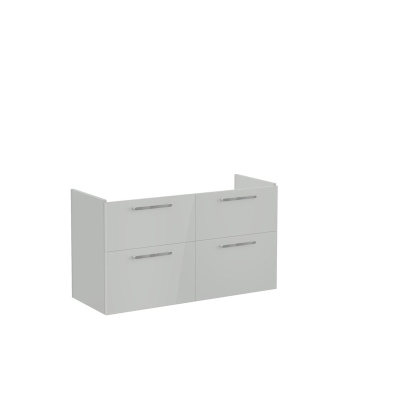 VitrA Root Flat 120cm 4 Drawer Washbasin Unit – Shiny Pearl Grey
