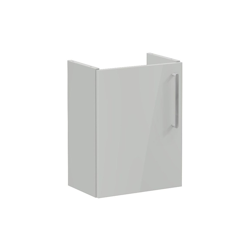 VitrA Root Flat 40cm 1 Door Wall Hung Slim Washbasin Unit (LH Hinge) – Shiny Pearl Grey