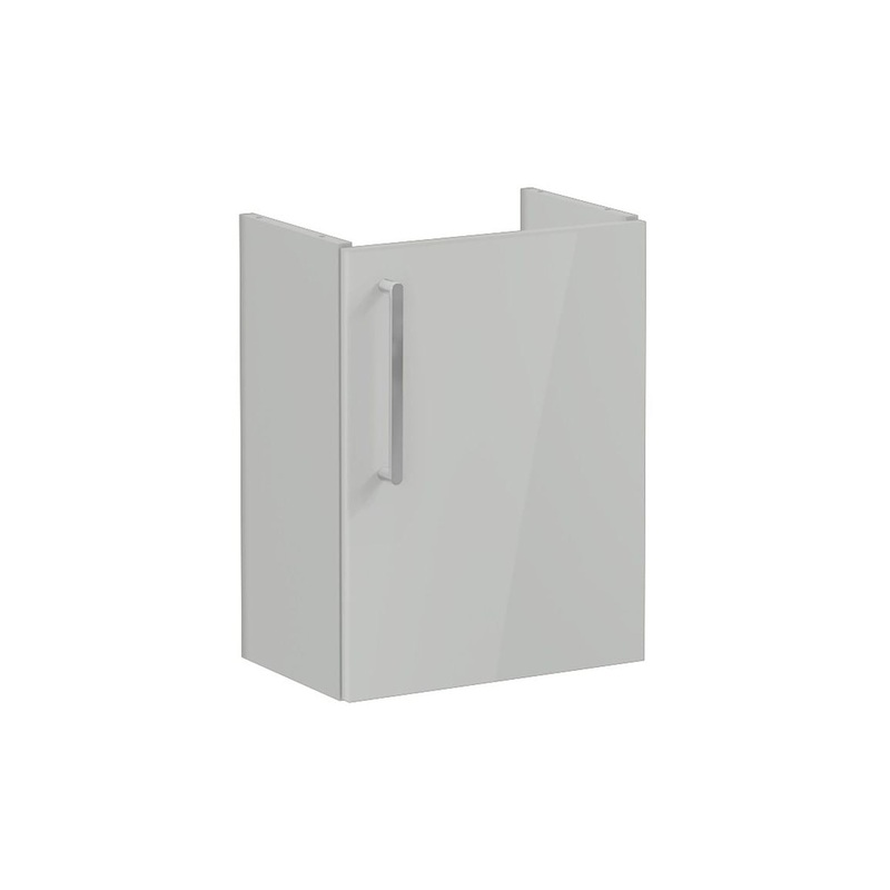 VitrA Root Flat 40cm 1 Door Wall Hung Slim Washbasin Unit (RH Hinge) – Shiny Pearl Grey