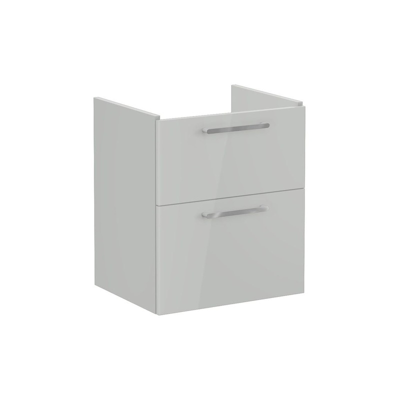 VitrA Root Flat 60cm 2 Drawer Washbasin Unit – Shiny Pearl Grey