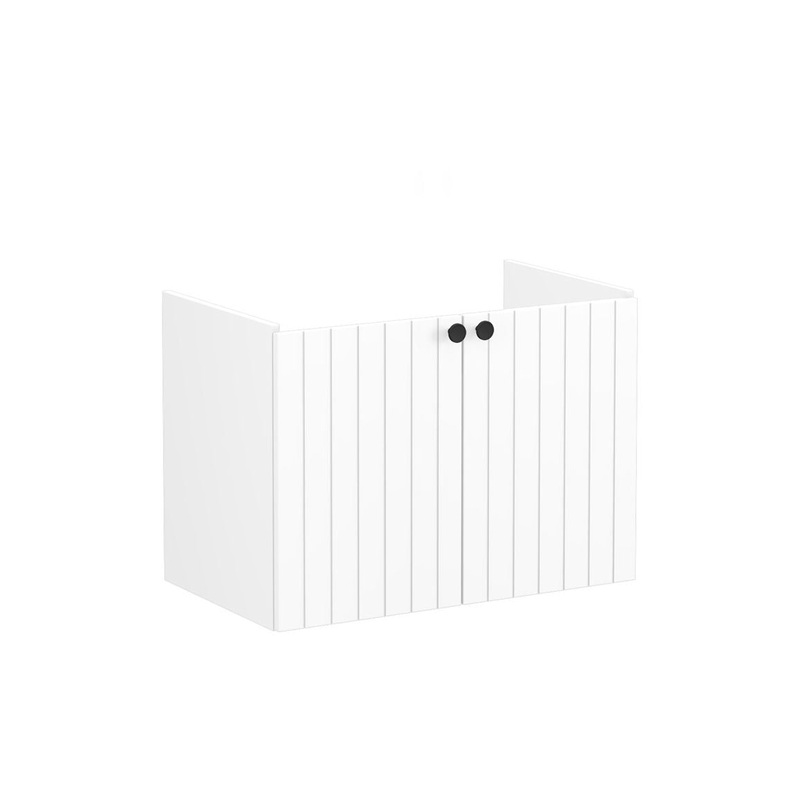 VitrA Root Groove 80cm 2 Door Wall Hung Washbasin Unit – Matt White