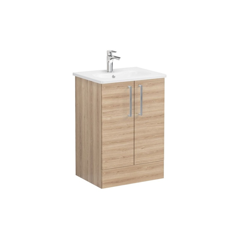 VitrA Zentrum 60cm 2 Drawer F/S Washbasin Unit – Natural Oak