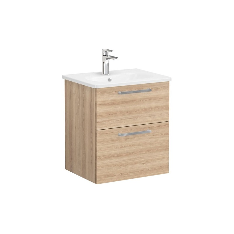 VitrA Zentrum 60cm 2 Drawer W/H Washbasin Unit – Natural Oak