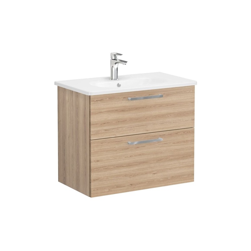 VitrA Zentrum 80cm 2 Drawer W/H Washbasin Unit – Natural Oak
