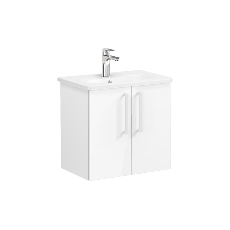 VitrA Zentrum Compact 60cm 2 Door W/H Washbasin Unit – High Gloss White
