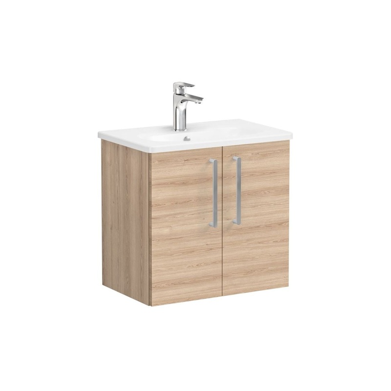 VitrA Zentrum Compact 60cm 2 Door W/H Washbasin Unit – Natural Oak