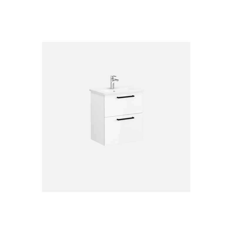 VitrA Zentrum Compact 60cm 2 Drawer W/H Washbasin Unit – High Gloss White